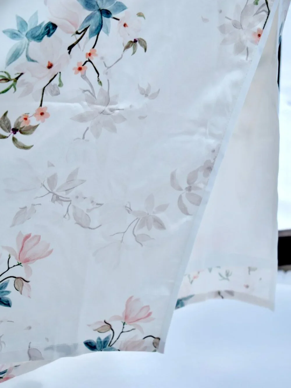White Orange Flora Qipao Long Dress - Chinese Traditional Cheongsam
